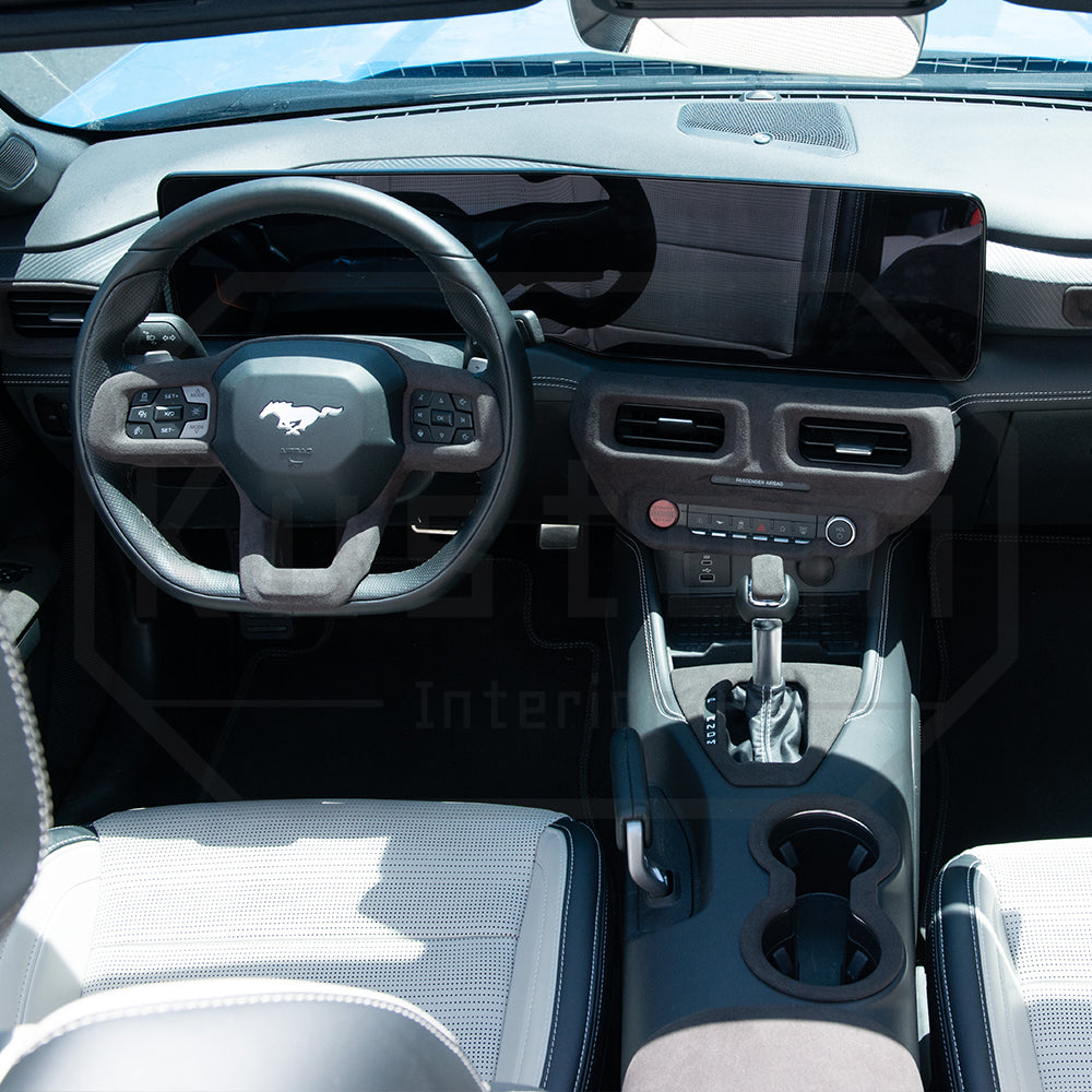 2024+ Ford Mustang Suede Leather Steering Wheel Trim Cover