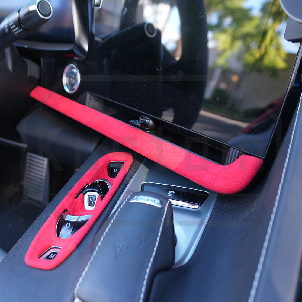 Corvette C8 Suede Leather Gear Switch Control Panel Trim Cover