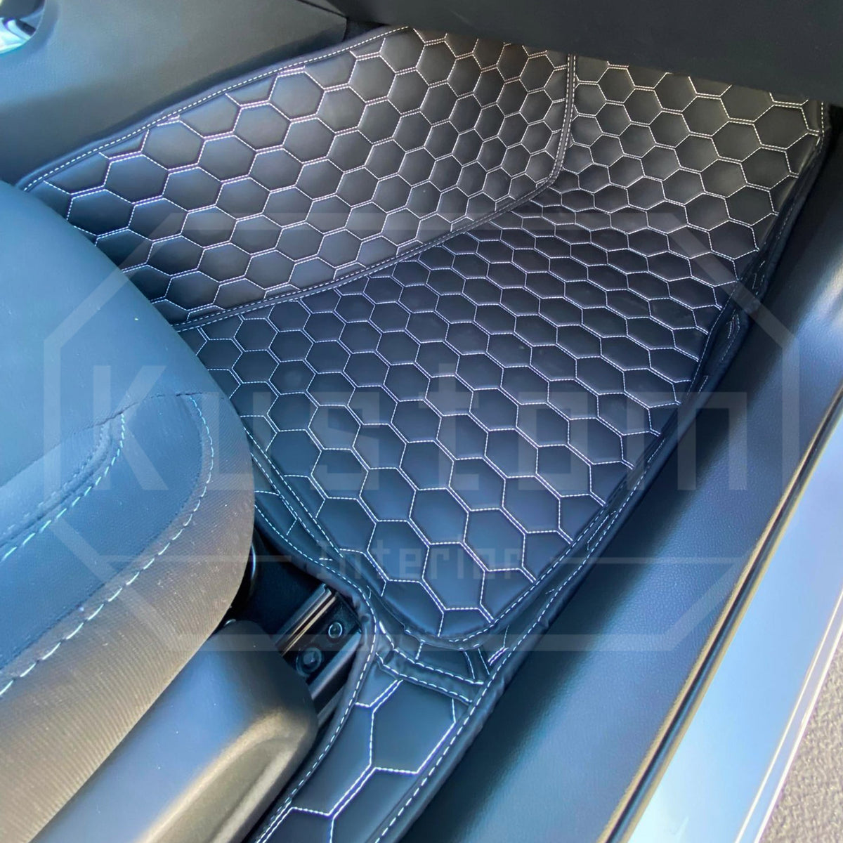 2015-23 Dodge Charger Honeycomb Leather Floor Mat