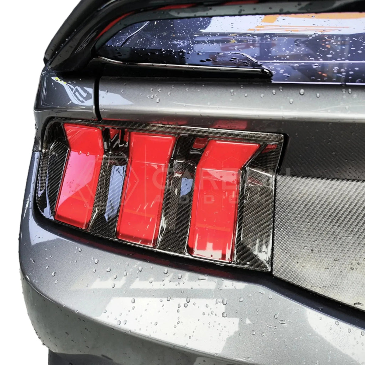 Real Carbon Fiber Taillight Trim Covers for 2024+ Ford Mustang