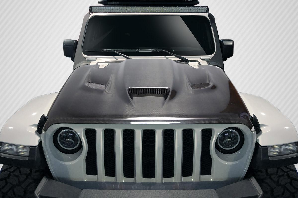 2018-2025 Jeep Wrangler Carbon Creations Hellcat Carbon Fiber Hood
