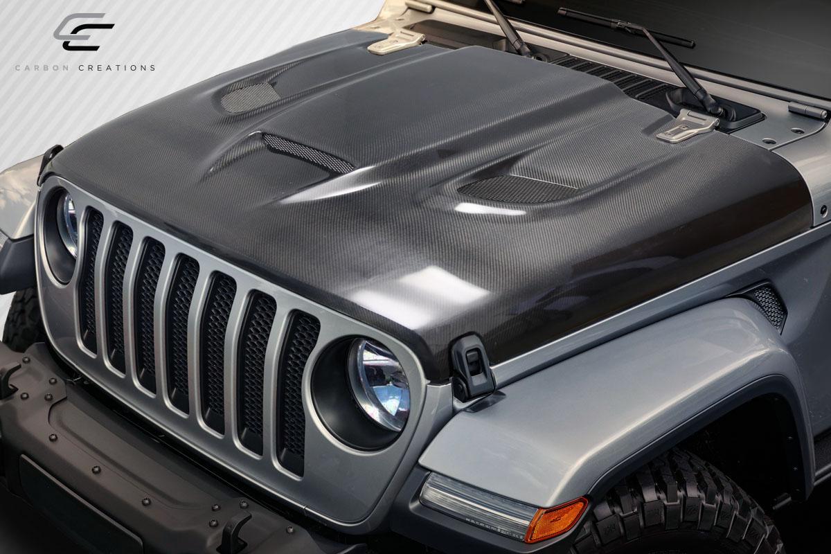 2018-2025 Jeep Wrangler Carbon Creations Hellcat Carbon Fiber Hood