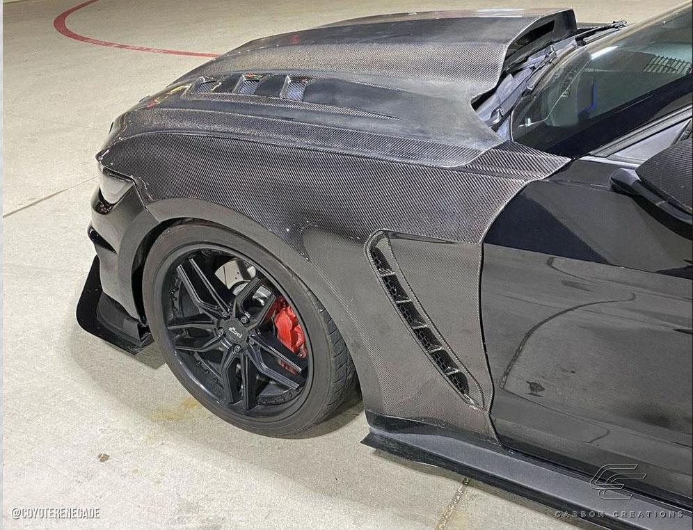 2015-2017 Ford Mustang Carbon Creations GT350 Look Carbon Fiber Fender