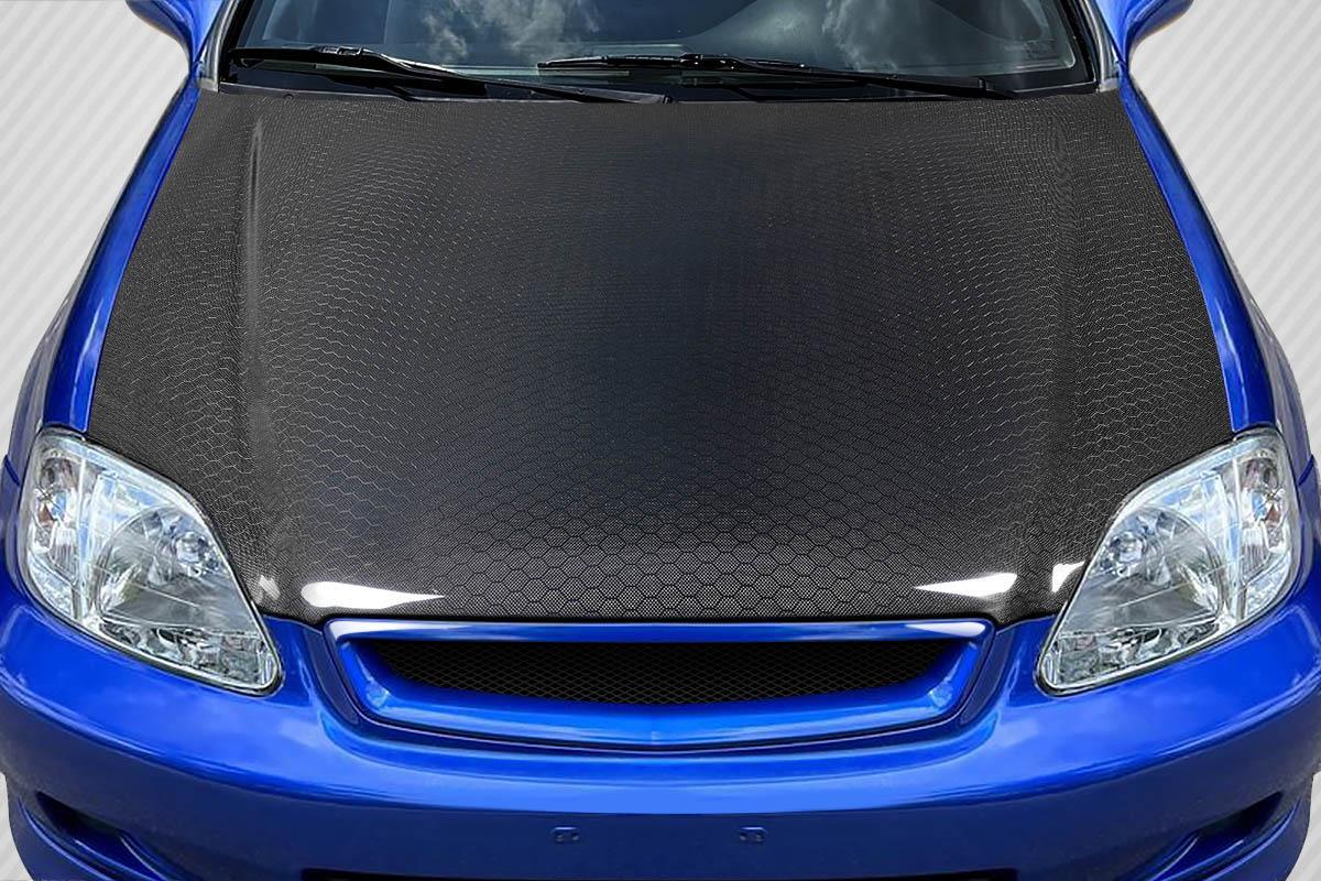 1999-2000 Honda Civic Carbon Creations OEM Look Carbon Fiber Hood
