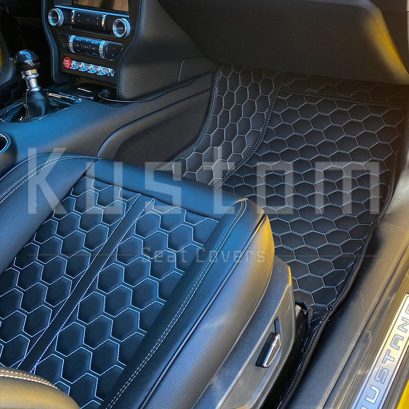 2024+ Ford Mustang S650 Honeycomb Leather Floor Mat