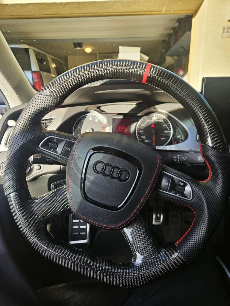 2004-2011 Audi B7/B8/8P A3/S3/RS3, A4/S4/RS4, A5/S5/RS5 Carbon Fiber Steering Wheel