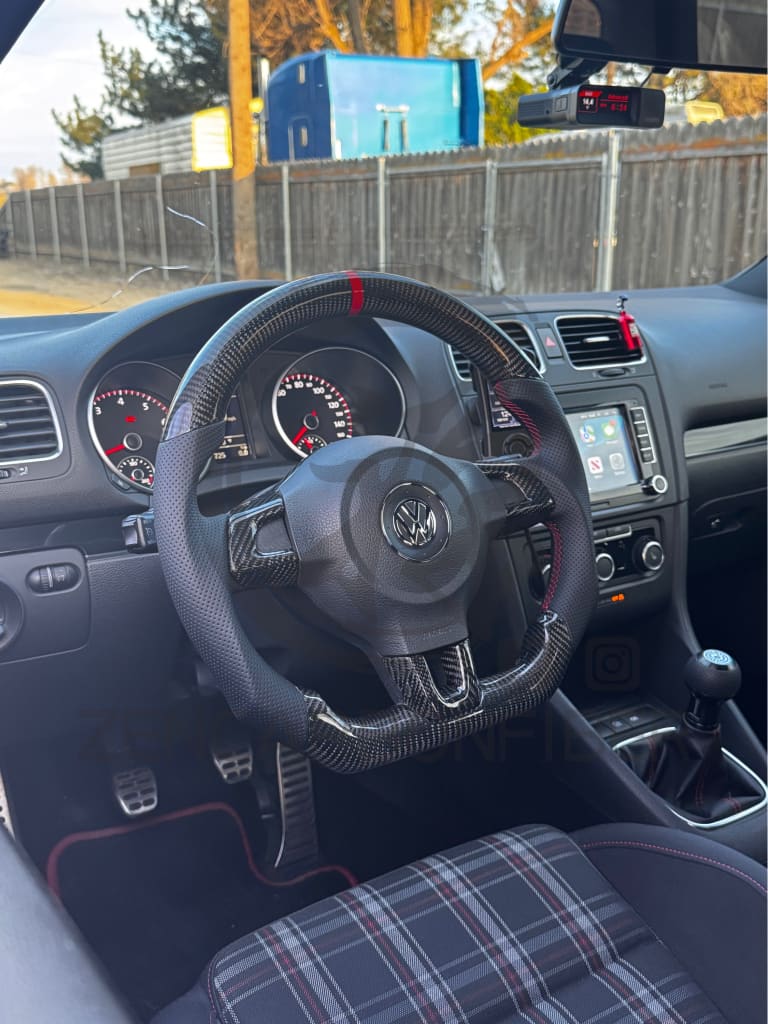 2010-2014 Volkswagen/VW MK6 Golf GTI/R/Jetta GLI Carbon Fiber Steering Wheel