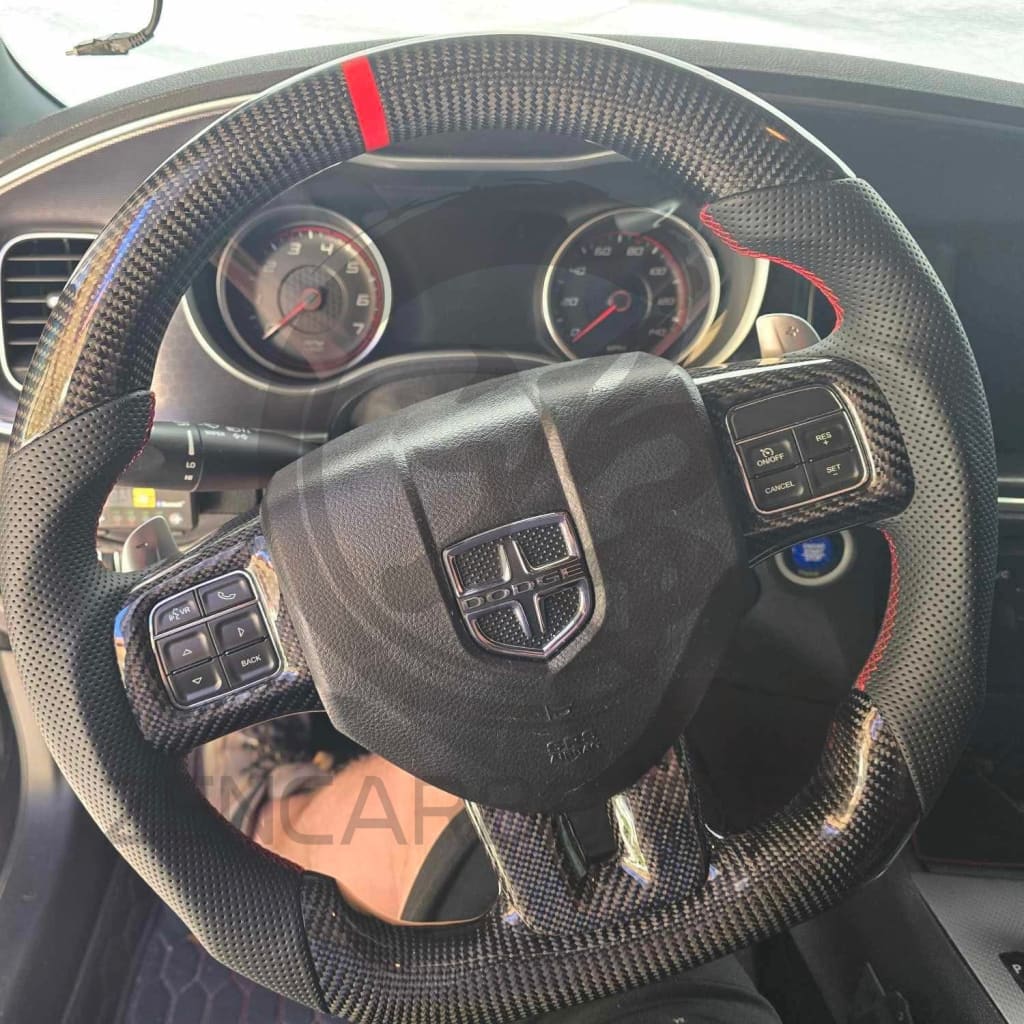 2011-2014 Dodge Charger/Challenger/Durango Carbon Fiber Steering Wheel (non-SRT8)