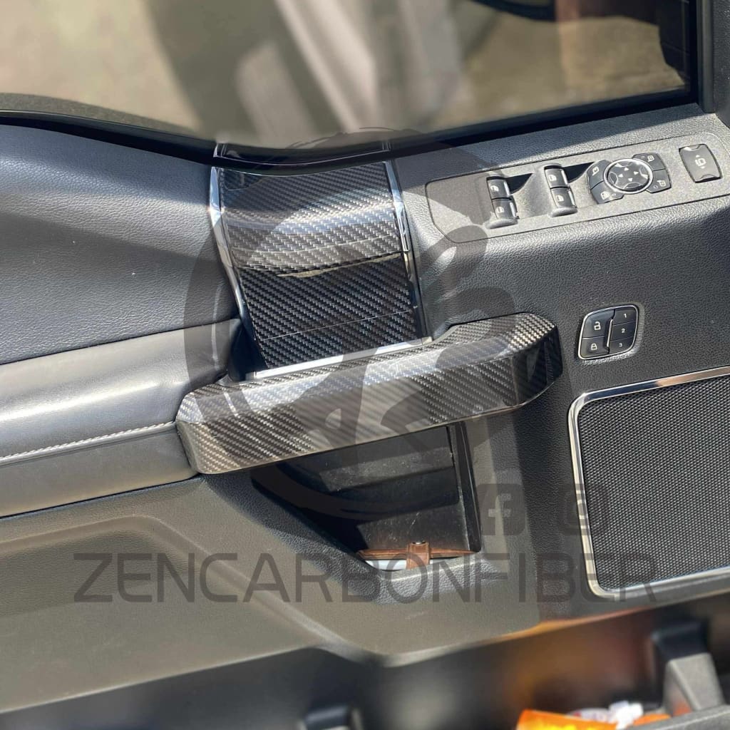 2015-2020 Ford F150/Raptor Carbon Fiber Interior Door Handle Covers(4-Piece Set)