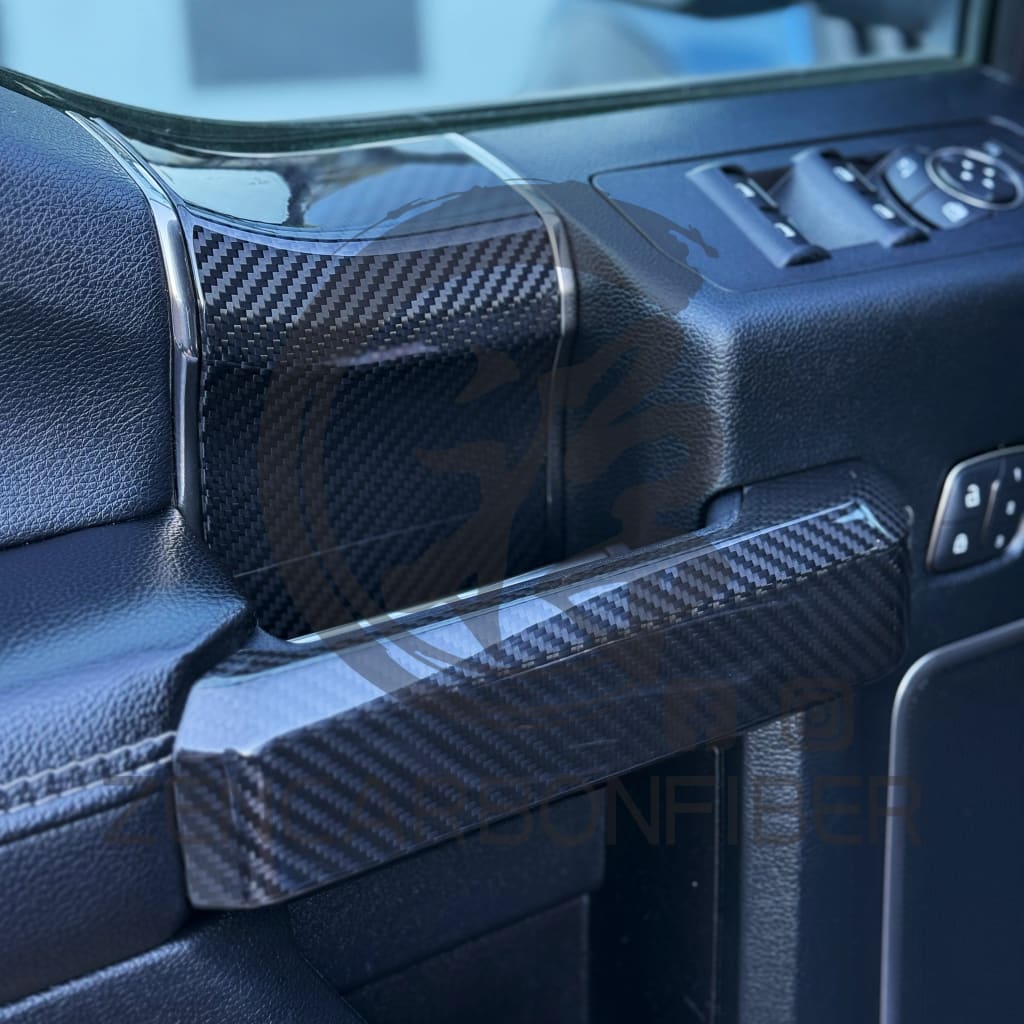 2015-2020 Ford F150/Raptor Carbon Fiber Interior Door Handle Covers(4-Piece Set)