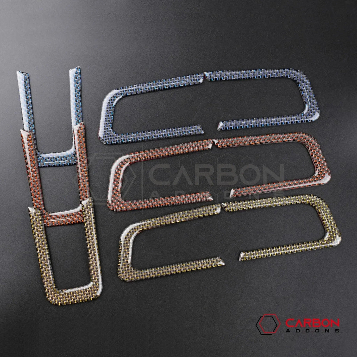 Reflective Carbon Fiber Steering Wheel Chrome Trim Overlay for 2015–2023 Ford Mustang