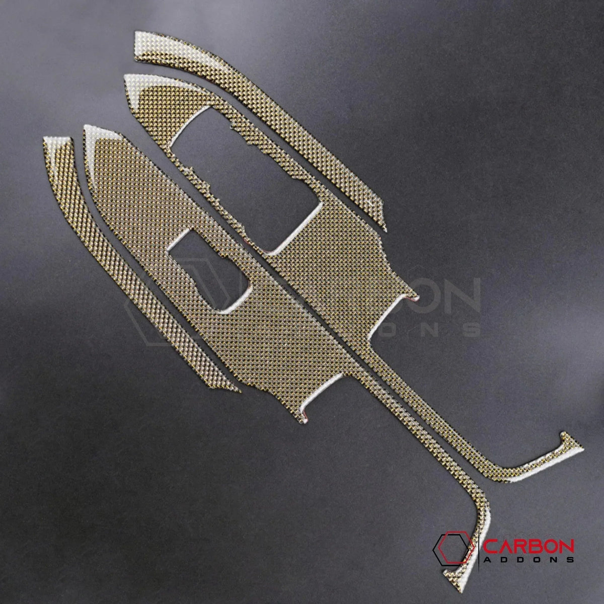 Reflective Carbon Fiber Window Switch Trim Overlay for 2015–2023 Ford Mustang