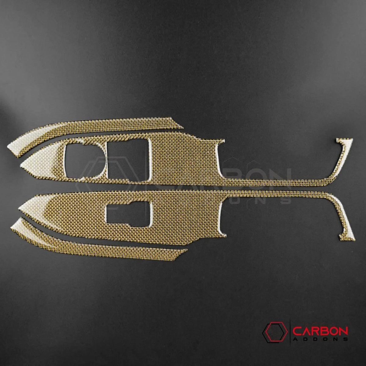 Reflective Carbon Fiber Window Switch Trim Overlay for 2015–2023 Ford Mustang