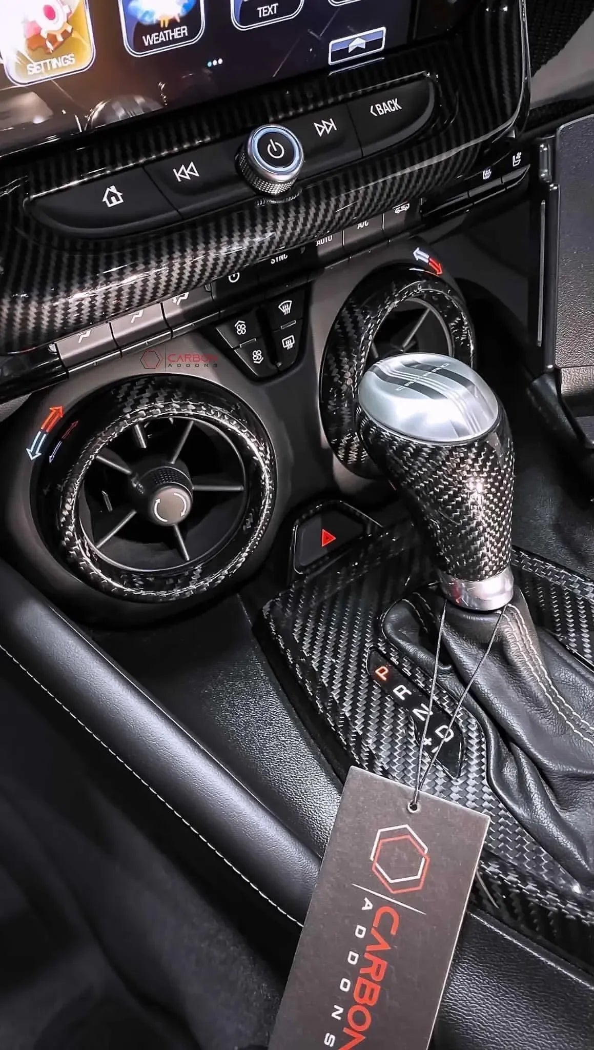 2016-2024 Camaro Carbon Fiber Center Console AC Vent Covers