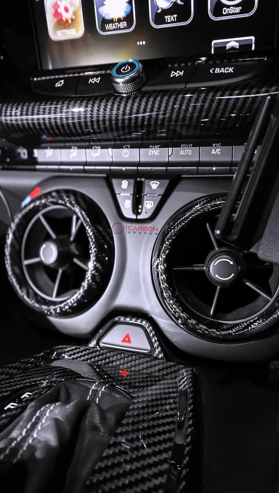 2016-2024 Camaro Carbon Fiber Center Console AC Vent Covers