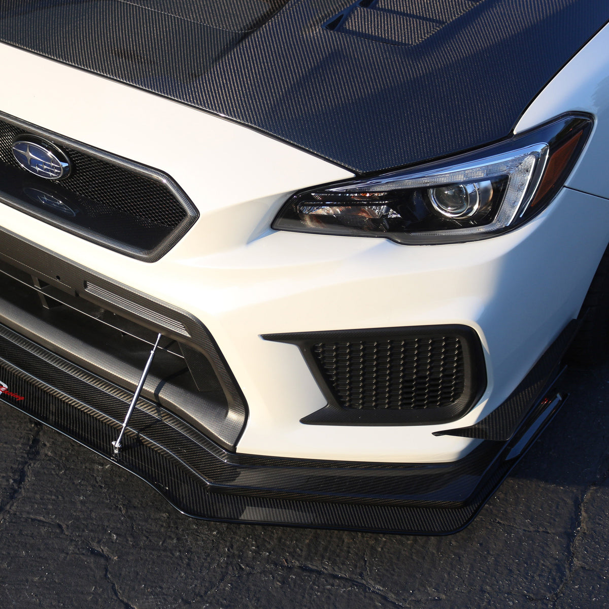 Subaru WRX/ STI Carbon Fiber Wind Splitter w/ Rods 2018-2021 (APR Performance Lip)