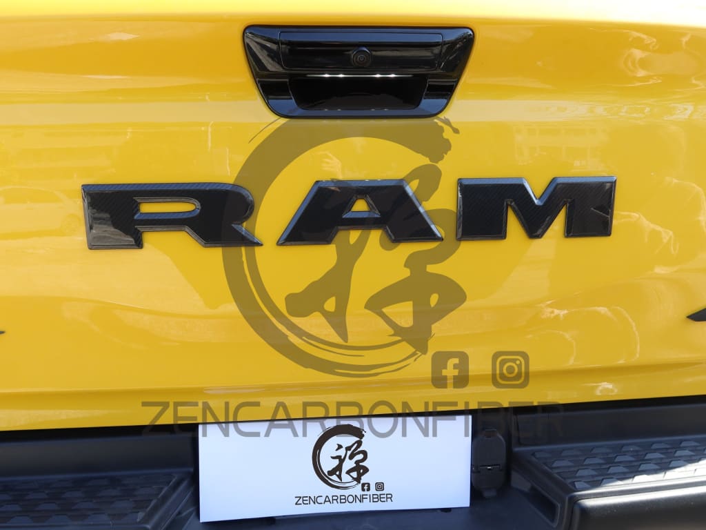 2019+ Dodge RAM 1500/TRX Carbon Fiber Rear Tailgate Emblem Cover