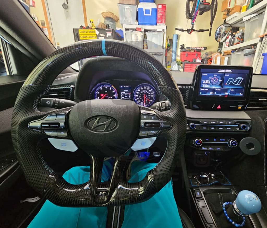 2019+ Hyundai Elantra N/Veloster N/I30 N/Kona N Carbon Fiber Steering Wheel