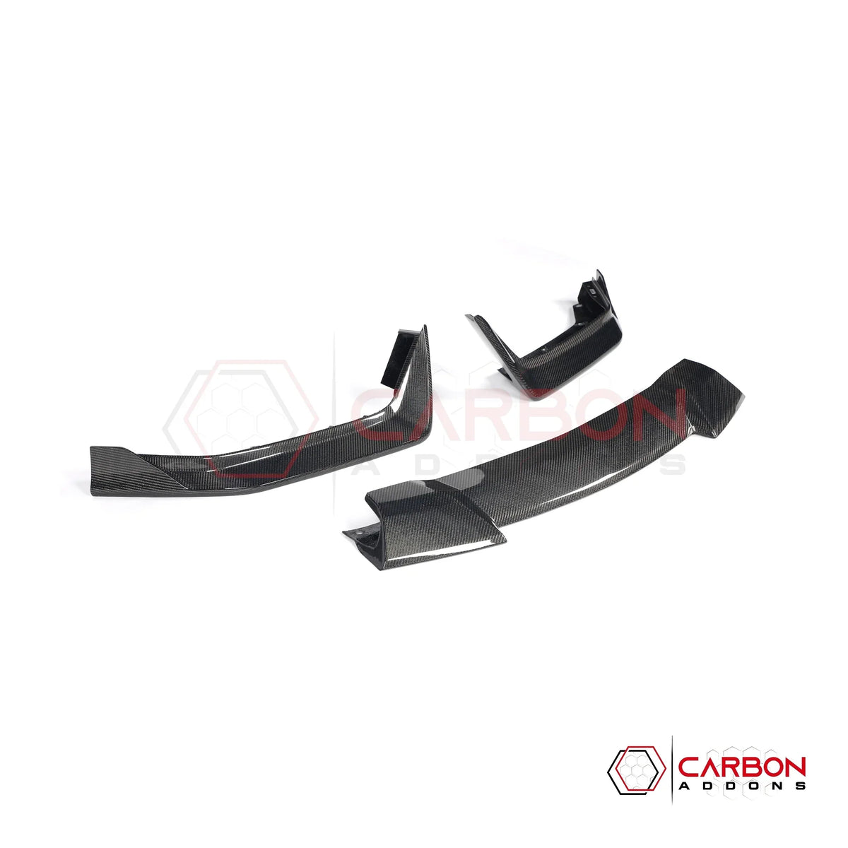 Real Carbon Fiber Front Lip Splitter for 2024+ Ford Mustang GT (3-Piece Set)