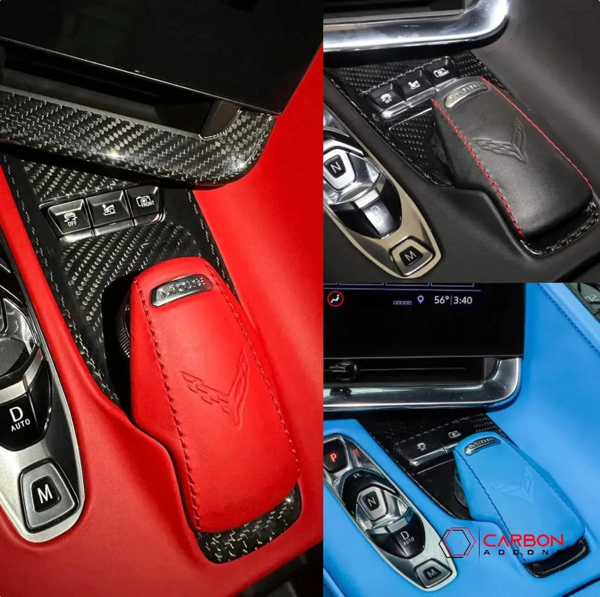 C8 Corvette Real Carbon Fiber Mode Selector Trim Covers | Interior Upgrade (2020–2025)