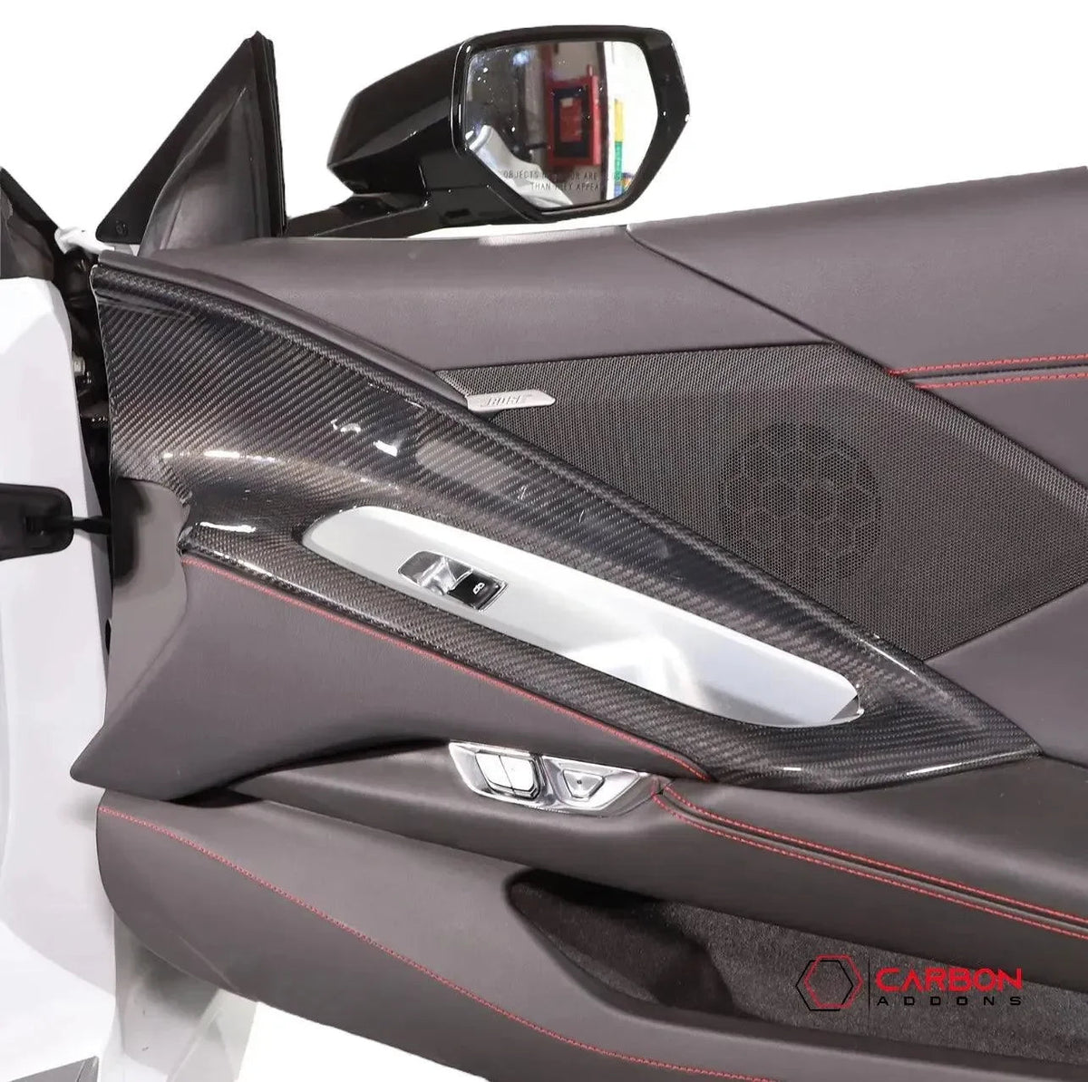 C8 Corvette Real Carbon Fiber Window Switch Outer Trim Panel Frame Covers | Interior Upgrade (2020–2025)