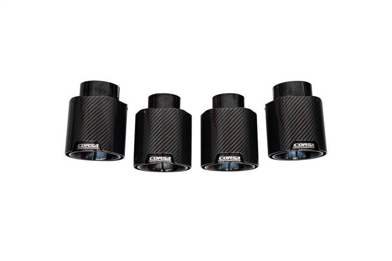 Corsa 20-25 Chevrolet Corvette C8 RWD 4.5in Carbon Fiber Black PVD Tip Kit (For Corsa Exhaust Only)