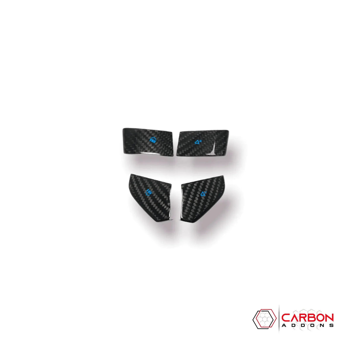 C8 Corvette Real Carbon Fiber Steering Wheel Volume Button Covers | Interior Upgrade (2020–2027)