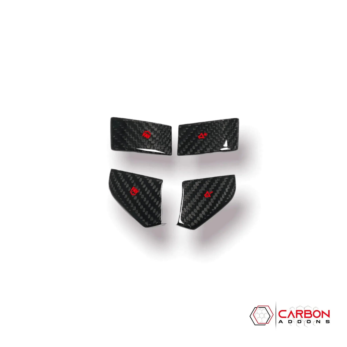 C8 Corvette Real Carbon Fiber Steering Wheel Volume Button Covers | Interior Upgrade (2020–2027)