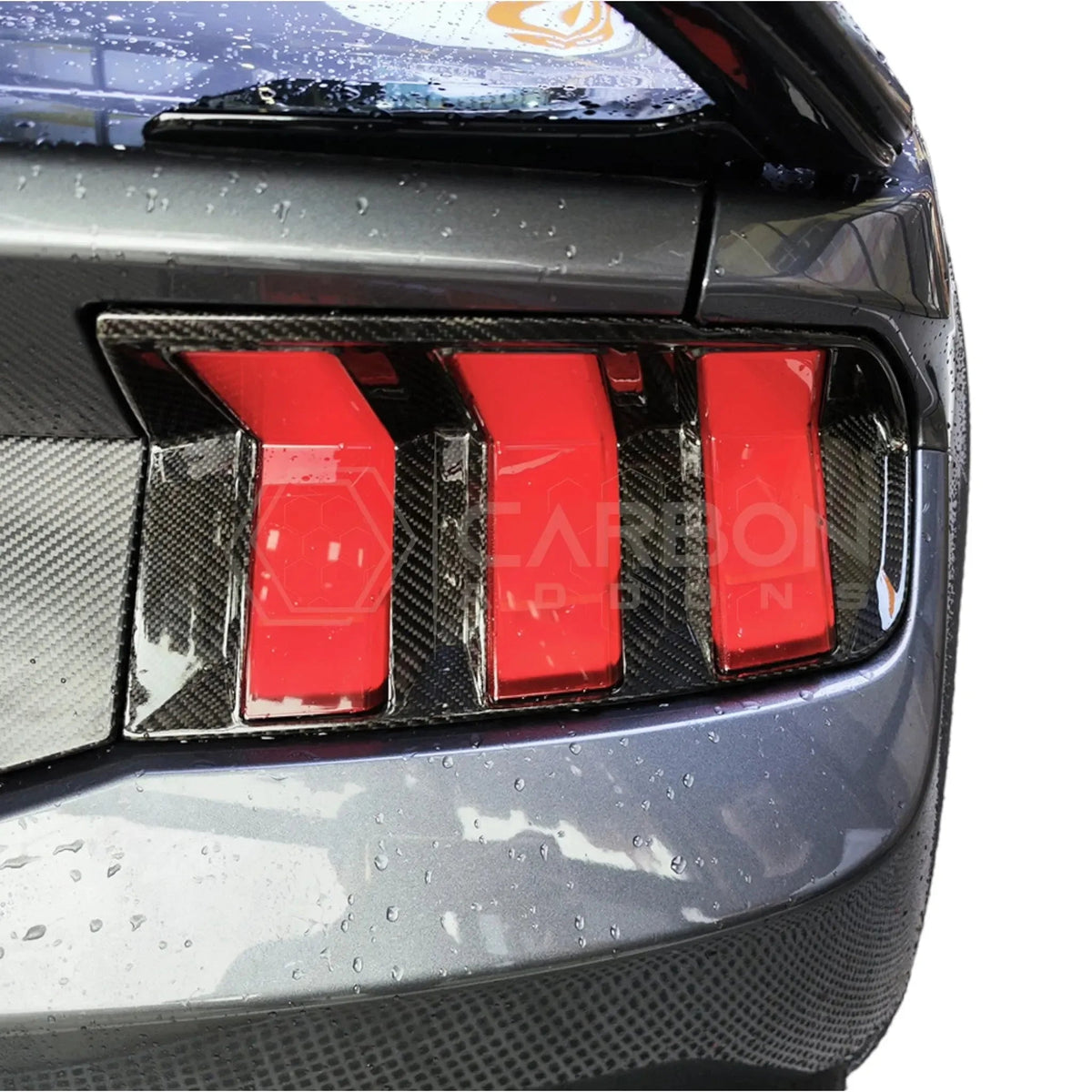Real Carbon Fiber Taillight Trim Covers for 2024+ Ford Mustang