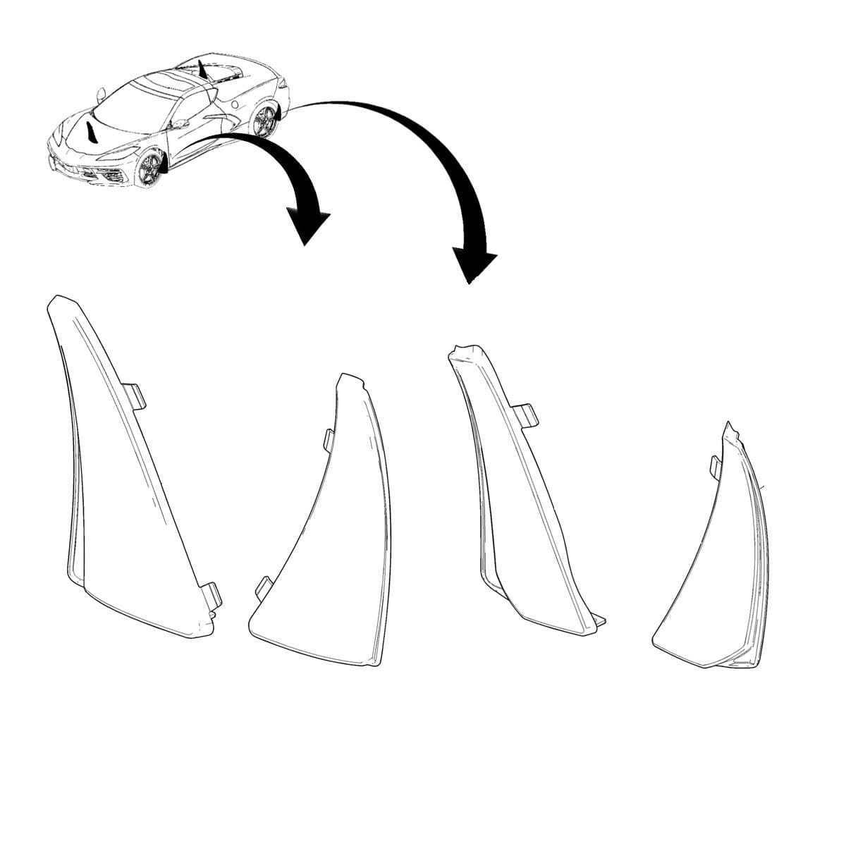 C8 Stingray Splash Guards