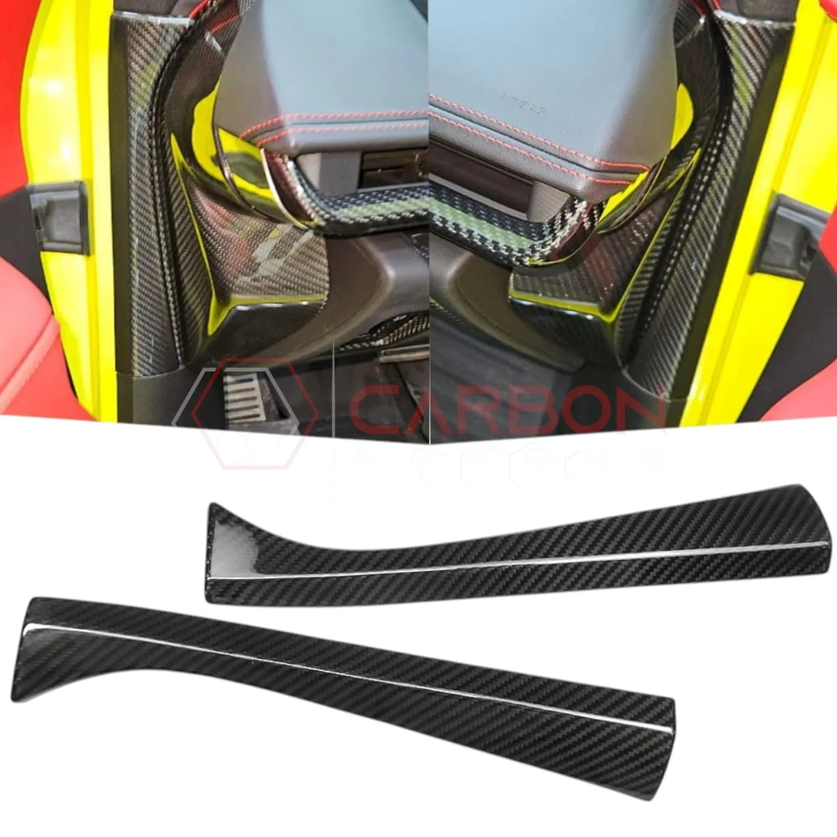 C8 Corvette Real Carbon Fiber Dashboard Side Trim Covers | Interior Upgrade (2020-2027)