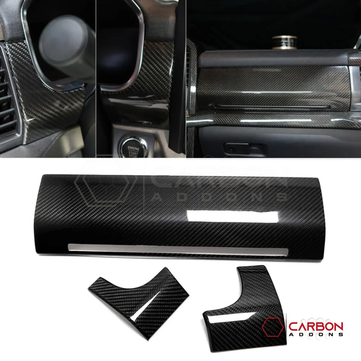 Real Carbon Fiber Dashboard & Glove Box Covers for 2021+ Ford F-150