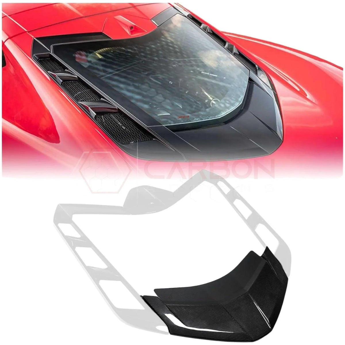 C8 Corvette Real Carbon Fiber Rear Lower Hatch Panel Cover