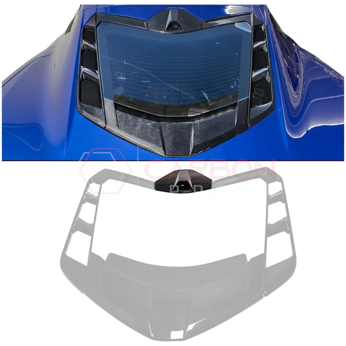 C8 Corvette Carbon Fiber Rear Camera Decklid Housing Trim Cover | Exterior Upgrade (2020–2027 Coupe)