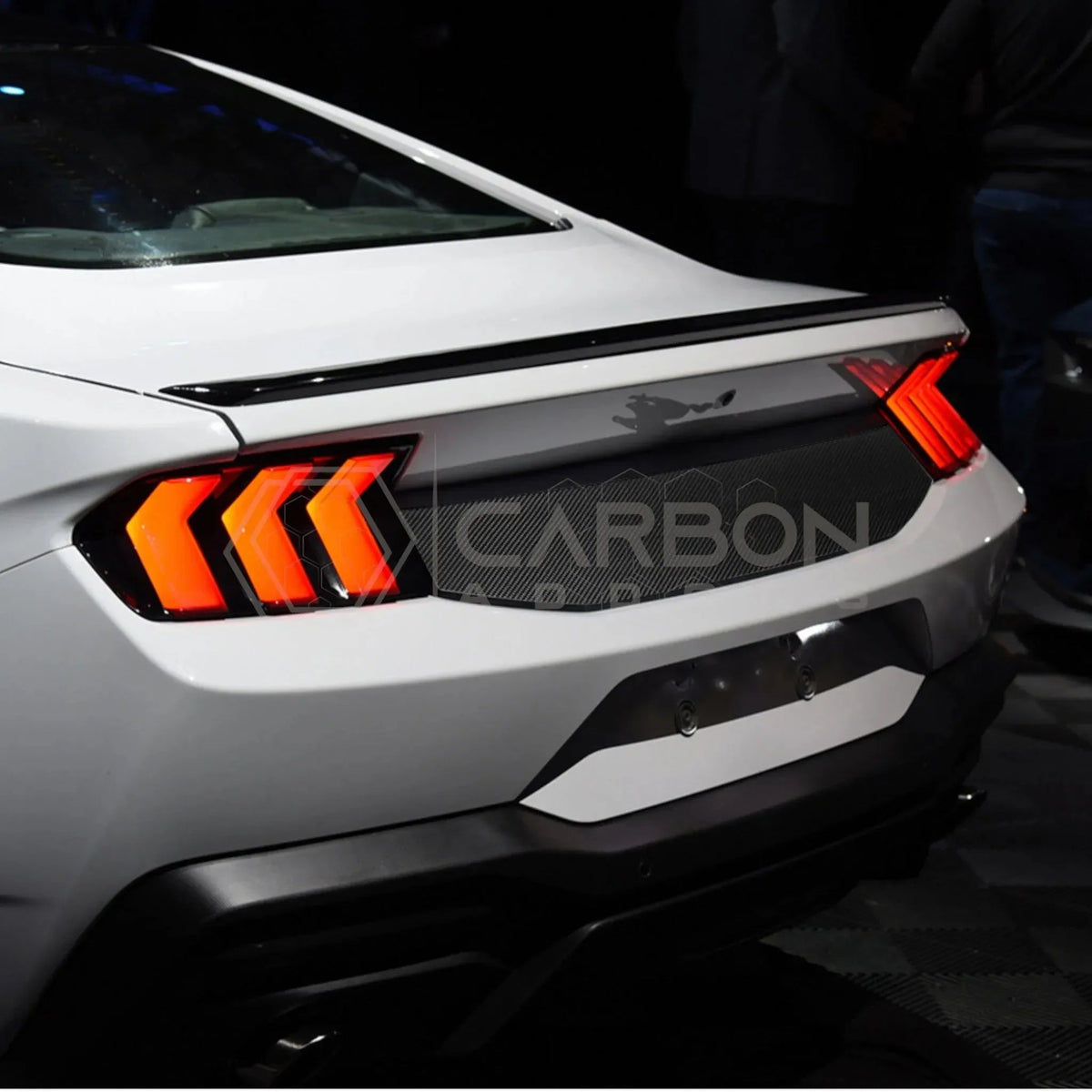 Real Carbon Fiber Lower Trunk Panel Cover for 2024+ Ford Mustang
