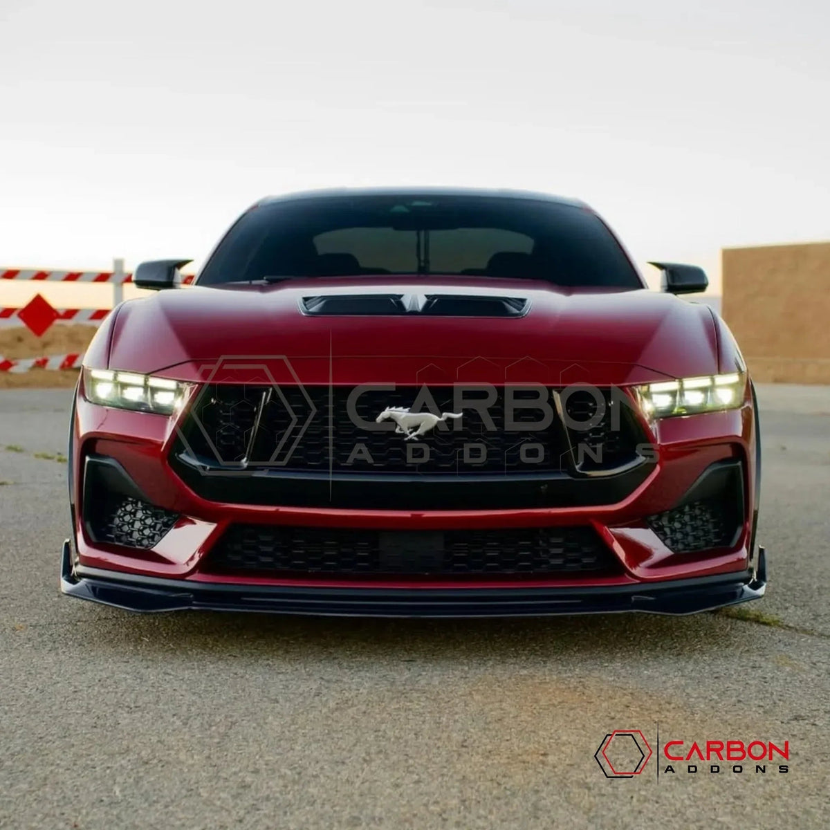 Real Carbon Fiber Front Lip Splitter Extension for 2024+ Ford Mustang GT & EcoBoost