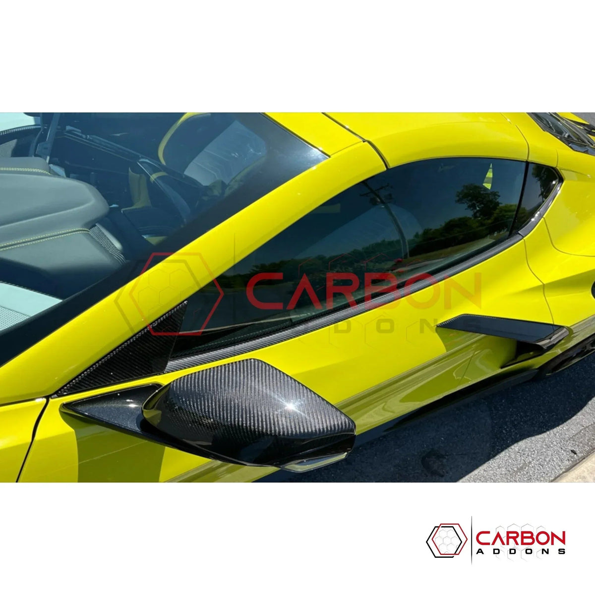 Carbon Fiber Side Window Sill Trim for Corvette C8 Stingray, Z51, Z06 (2020–2027) – Coupe or Convertible