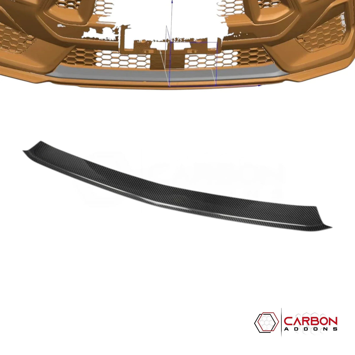 Real Carbon Fiber Front Bumper Lower Trim Covers for 2024+ Ford Mustang GT