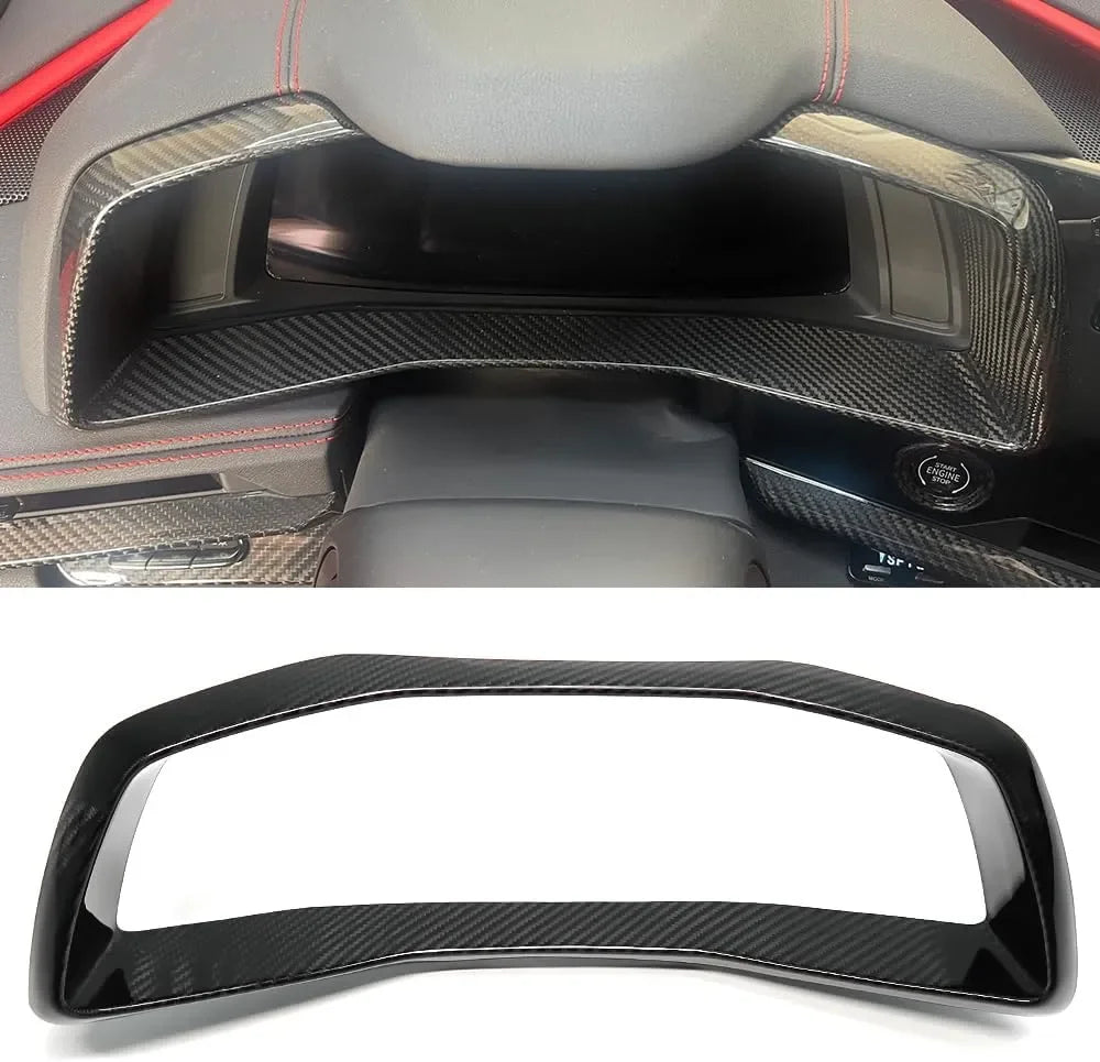 C8 Corvette Real Carbon Fiber Gauge Cluster Trim Cover | Interior Overlay (2020–2025)