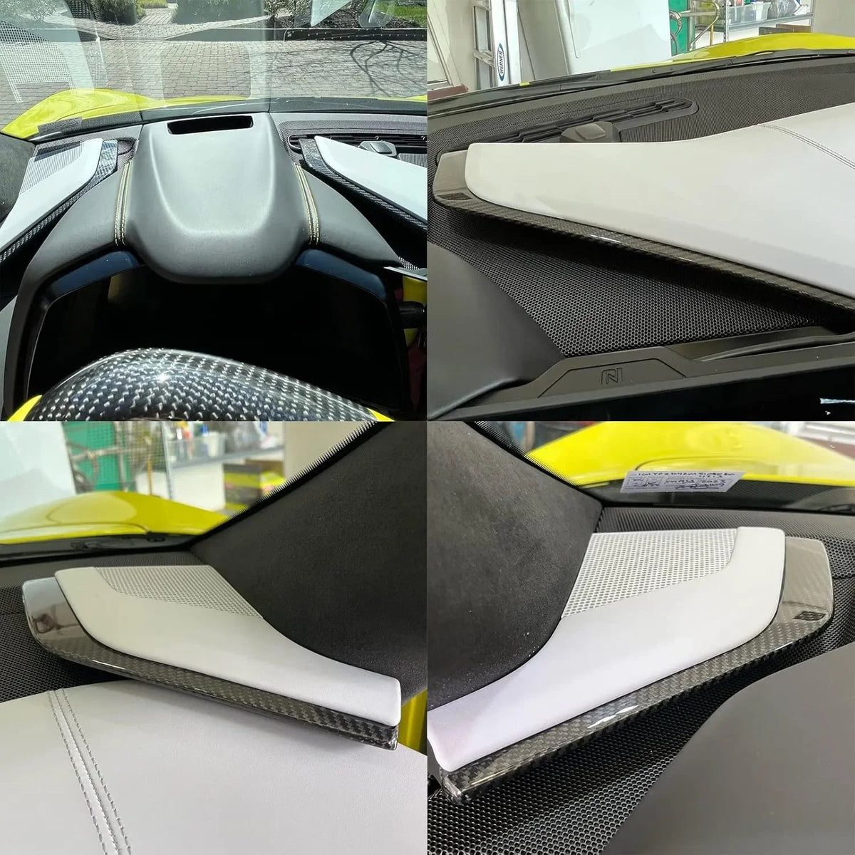 C8 Corvette Real Carbon Fiber Upper Dashboard Trim Covers (3-Piece Set) | (2020–2025)