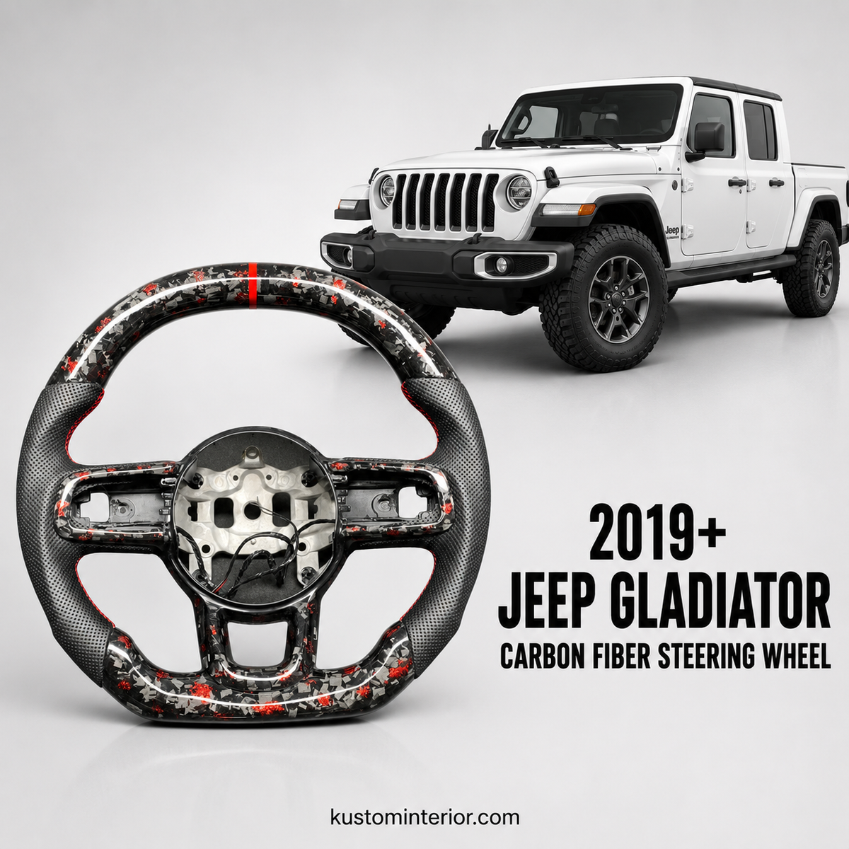 2019+ Jeep Gladiator Fiber Steering Wheel (Custom Order)