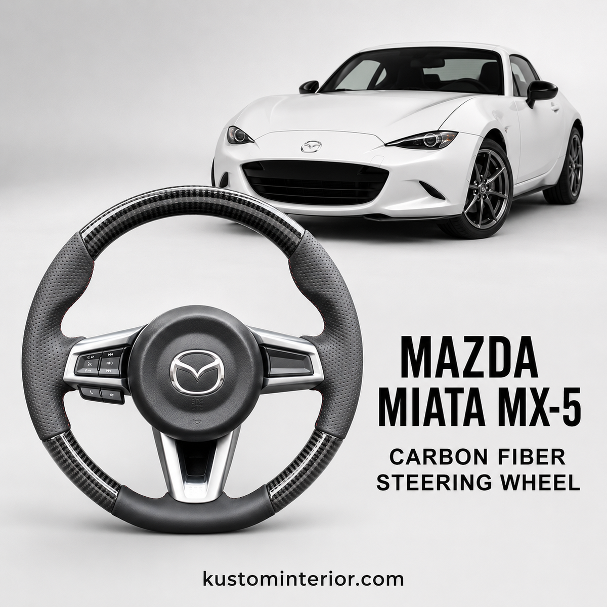 2016-25 Mazda Miata MX-5 Carbon Fiber Steering Wheel (Custom Order)