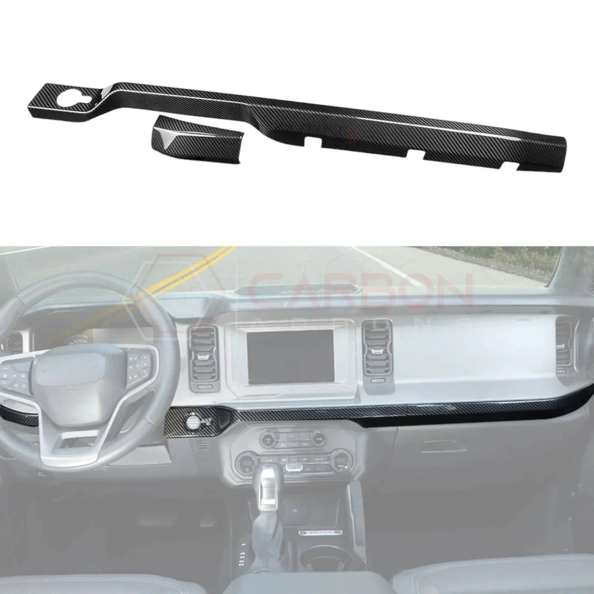Real Carbon Fiber Lower Dashboard Trim Cover For 2021+ Bronco