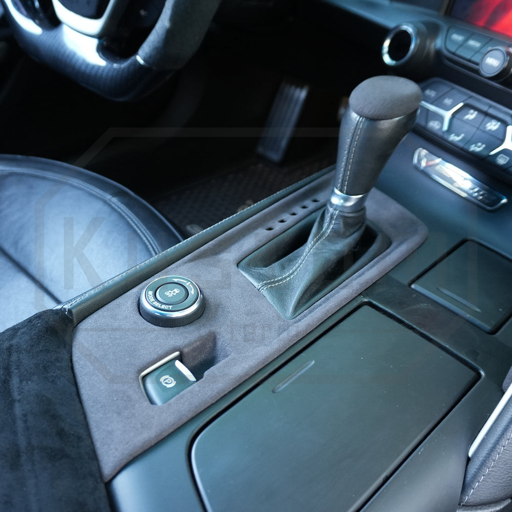 Corvette C7 Suede Leather Center Console Shifter Trim & Shift Knob Head Cover
