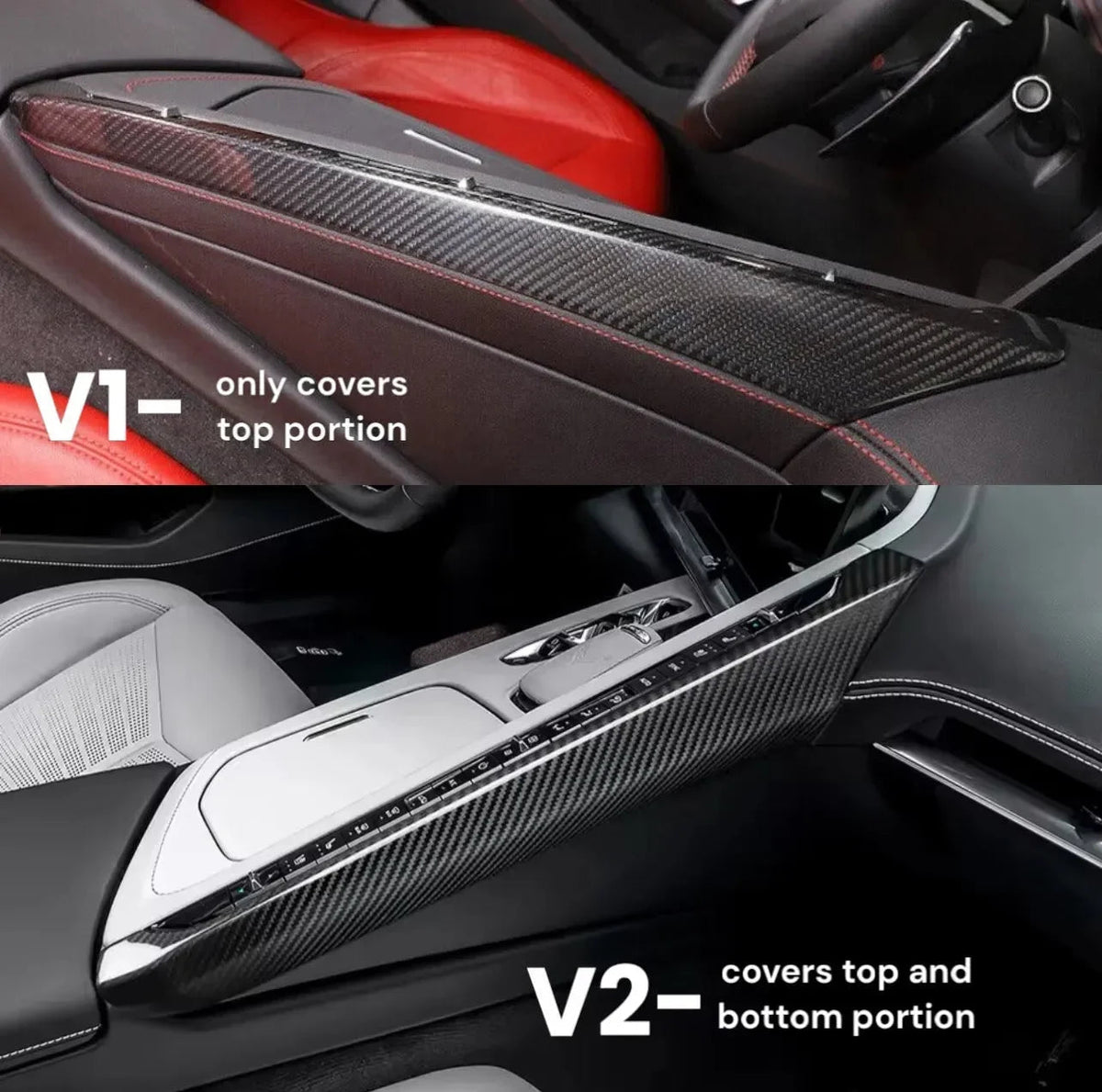 C8 Corvette Real Carbon Fiber Upper Right Center Console Cover (Passenger Side) | Interior Upgrade (2020–2025)