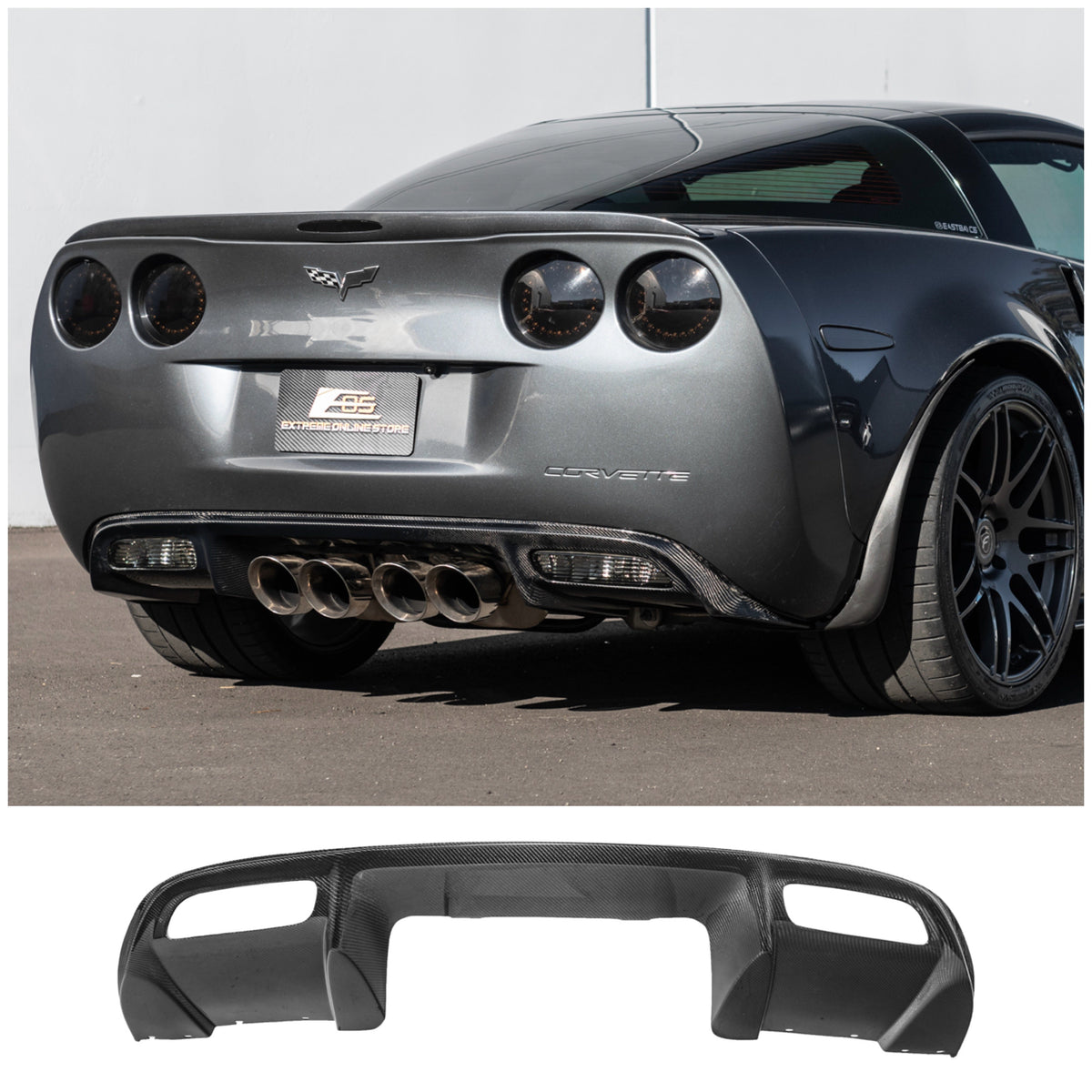 2005 - 2013 C6 Corvette EOS Carbon Fiber Rear Diffuser