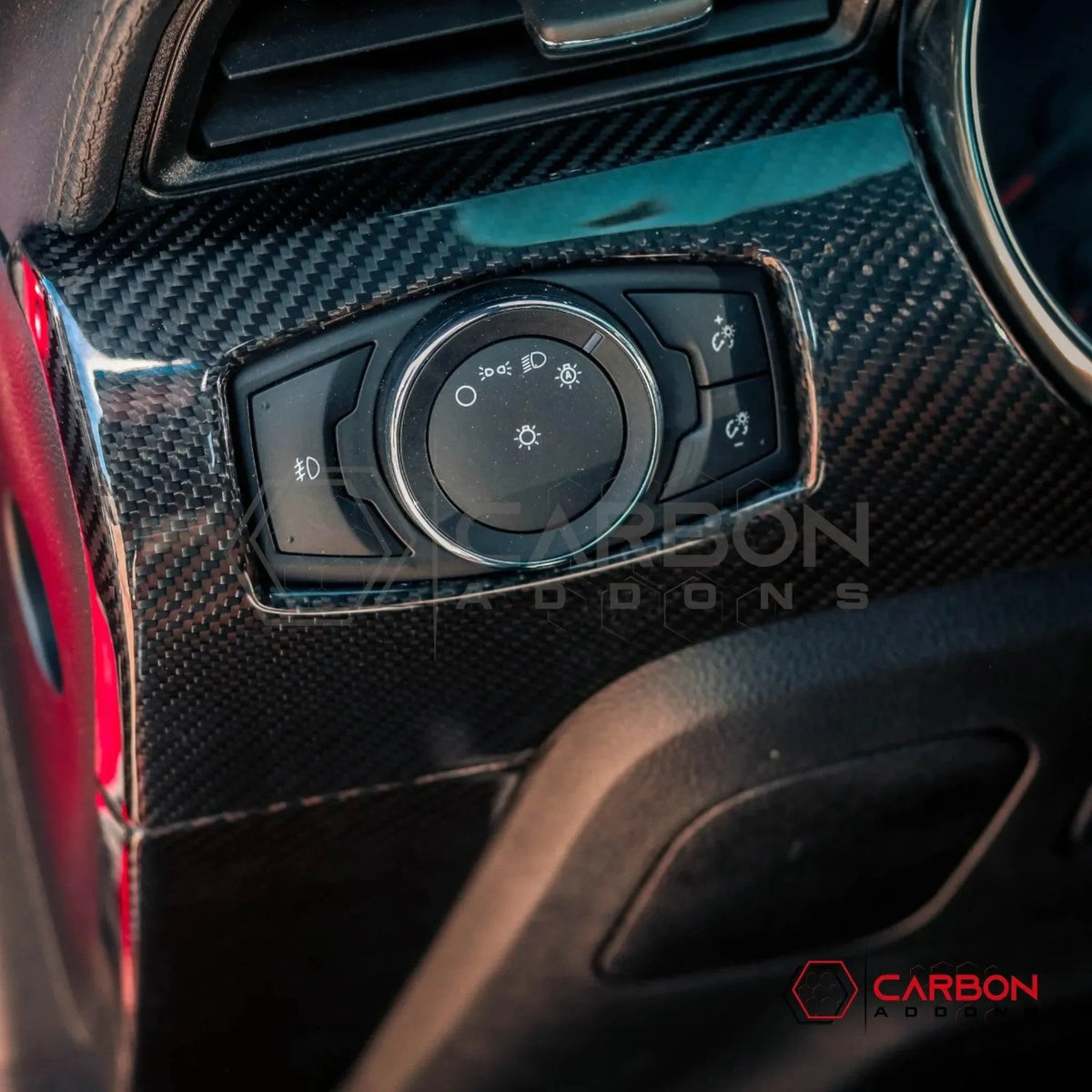 Hard Carbon Fiber Driver Side Dashboard Trim Covers for 2015–2023 Ford Mustang