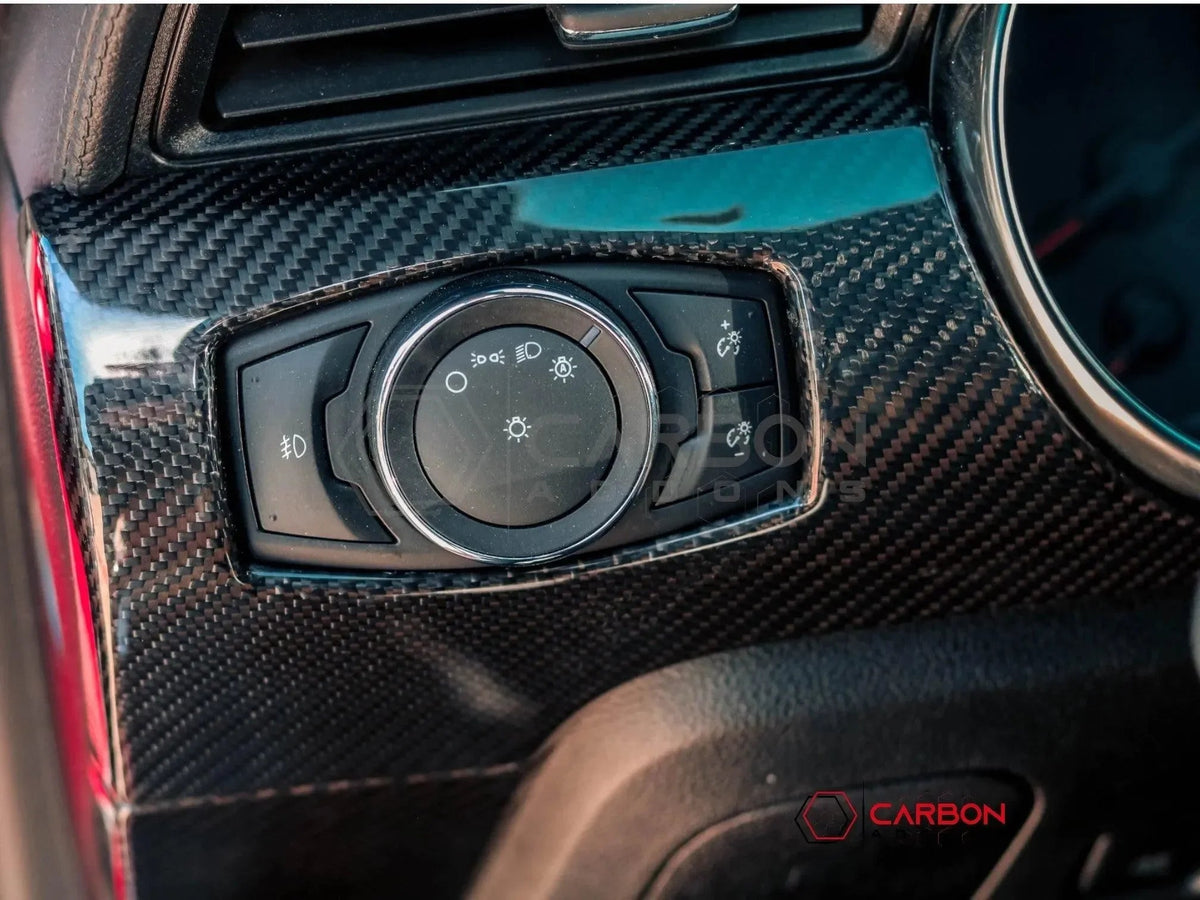 Hard Carbon Fiber Driver Side Dashboard Trim Covers for 2015–2023 Ford Mustang