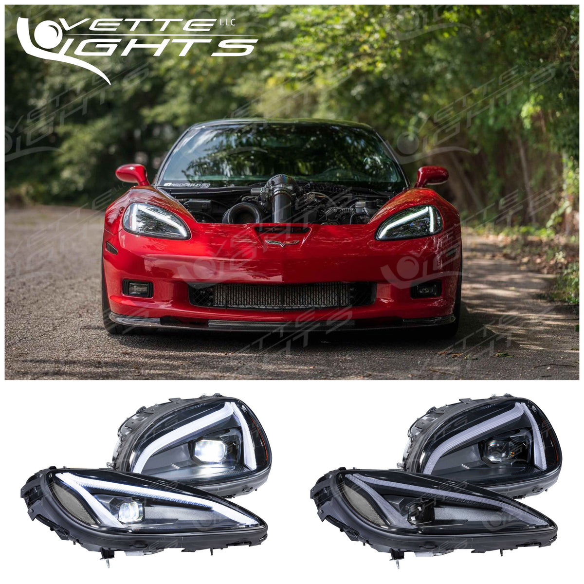 2005-2013 C6 Corvette Morimoto Gen 2 XB LED (GTR Carbide) C8-Style Headlights