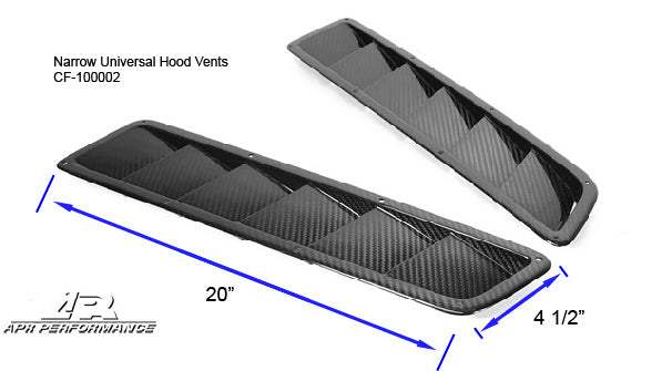 Carbon Fiber Universal Fitment Hood Vents, Long